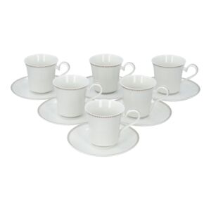 Mare Algae 12-Piece Turkish Coffee Cup and Saucer Set White Mare Algae 12-Piece Turkish Coffee Cup and Saucer Set White